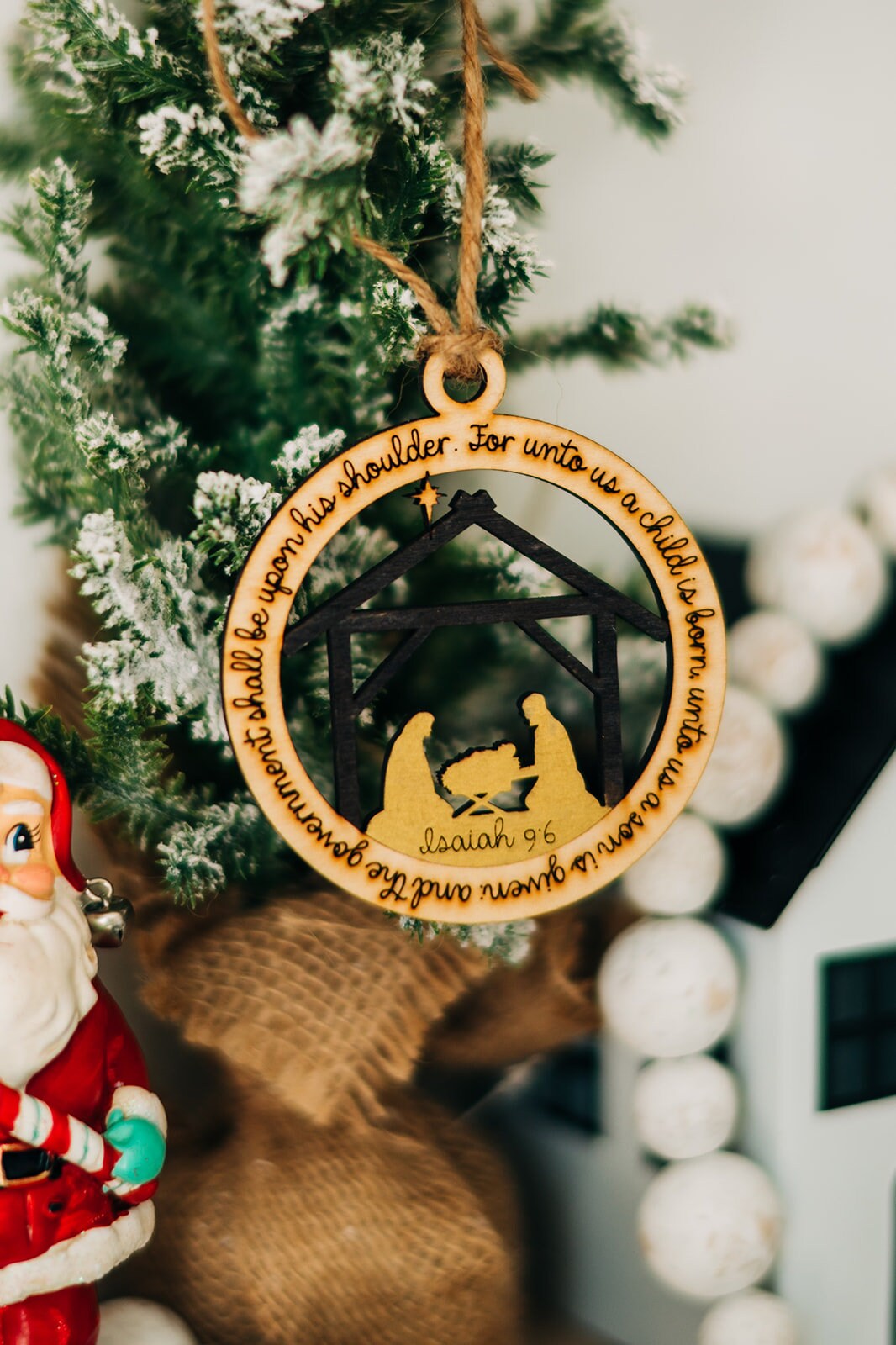 Nativity Ornaments - For unto us a child is born - Nativity Scene Ornament - Christmas Ornaments 2022 - Christ Christmas ornaments 2022