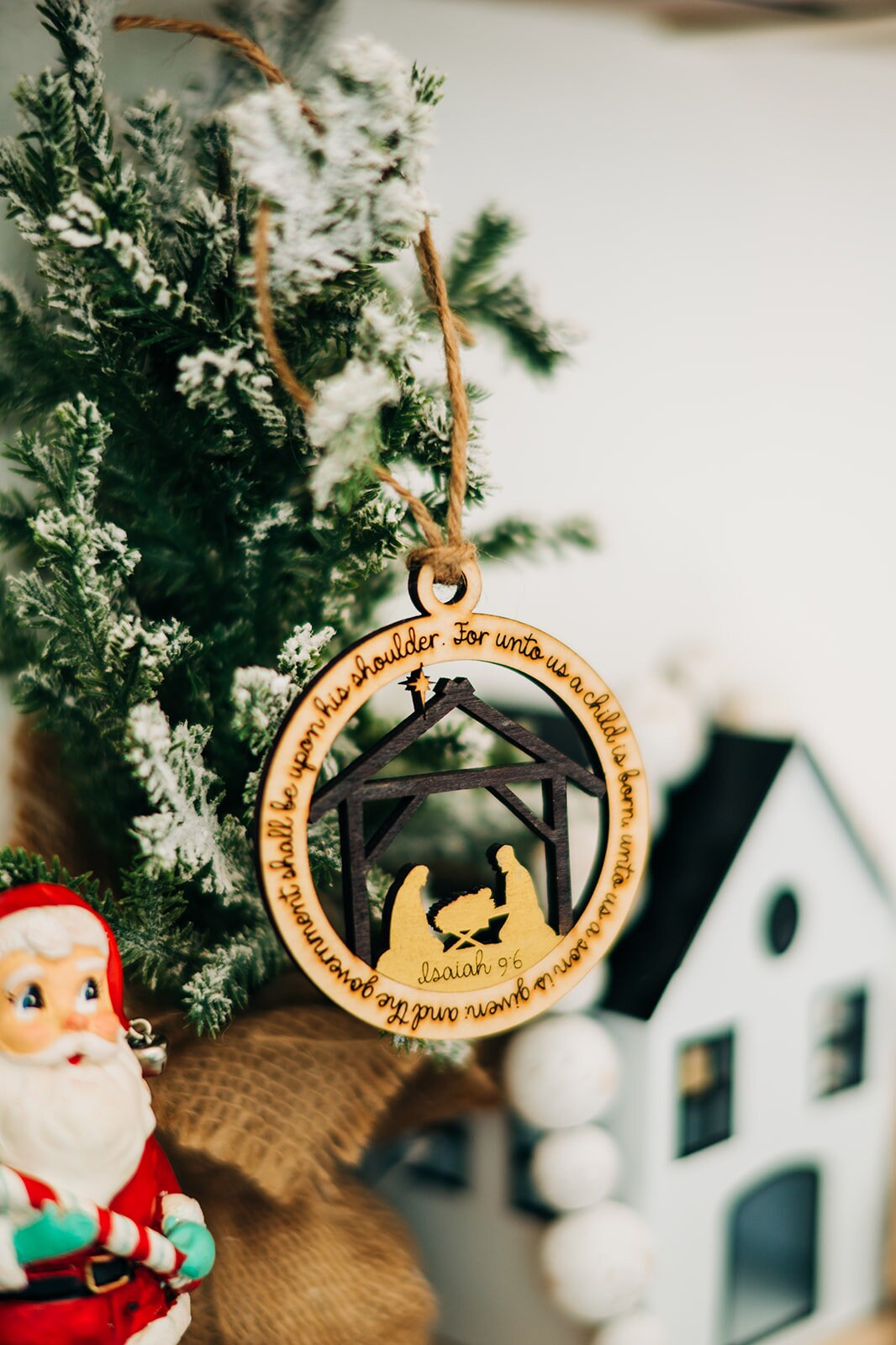 Nativity Ornaments - For unto us a child is born - Nativity Scene Ornament - Christmas Ornaments 2022 - Christ Christmas ornaments 2022