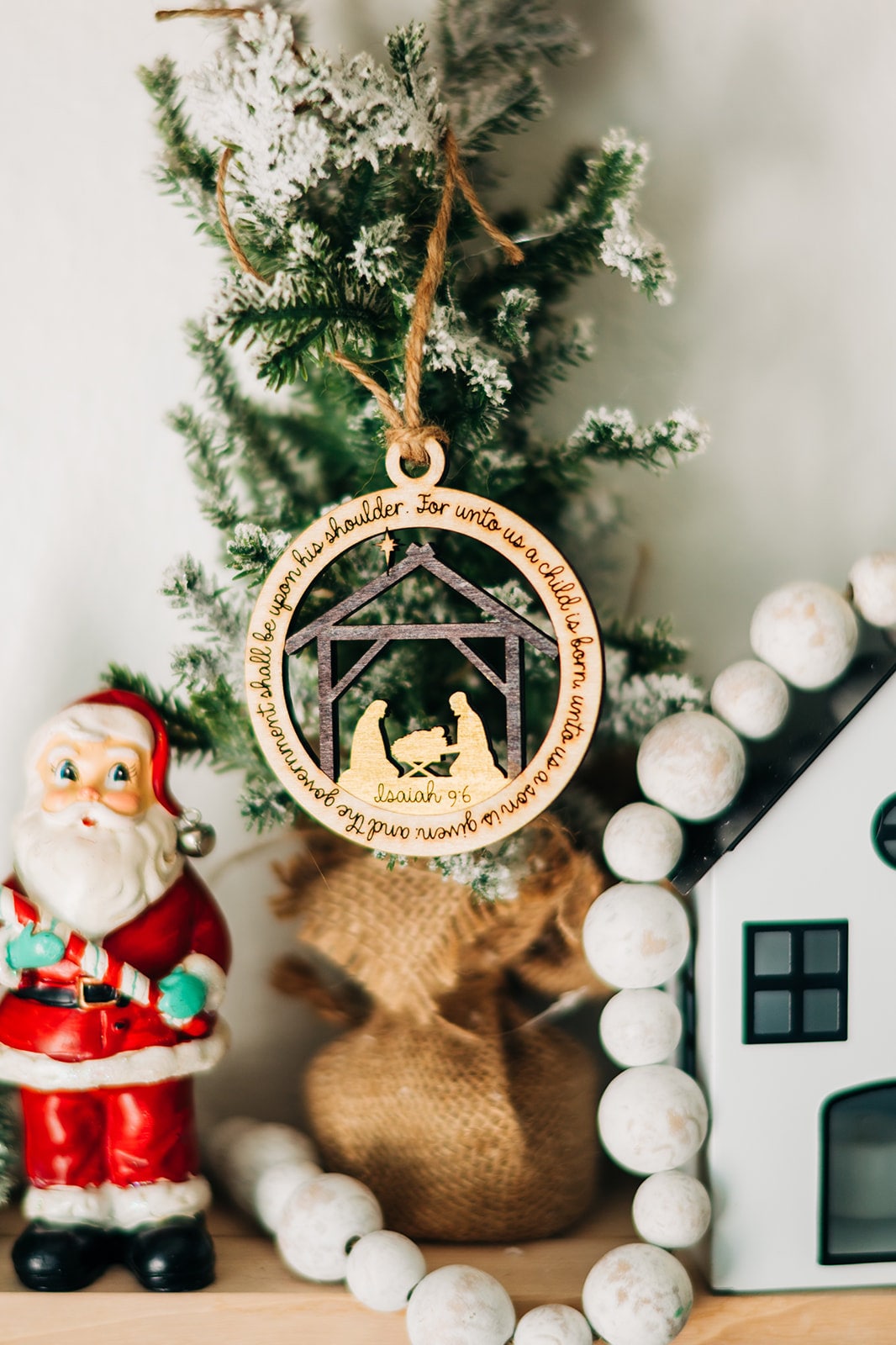 Nativity Ornaments - For unto us a child is born - Nativity Scene Ornament - Christmas Ornaments 2022 - Christ Christmas ornaments 2022