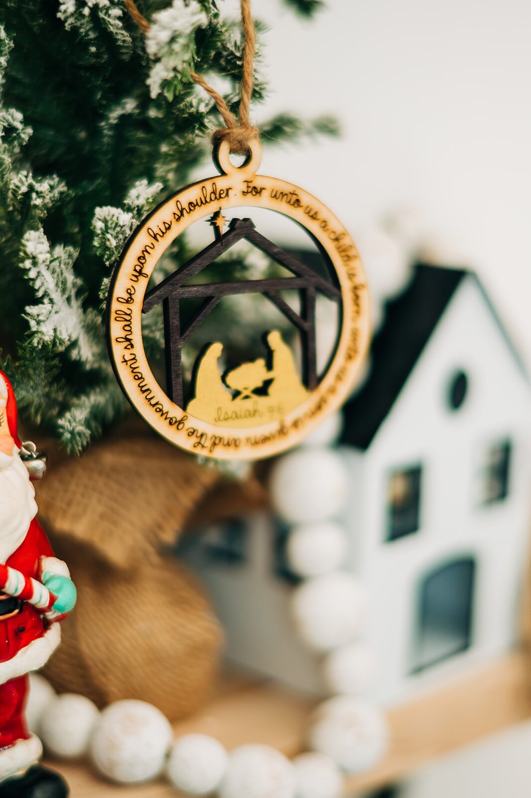 Nativity Ornaments - For unto us a child is born - Nativity Scene Ornament - Christmas Ornaments 2022 - Christ Christmas ornaments 2022