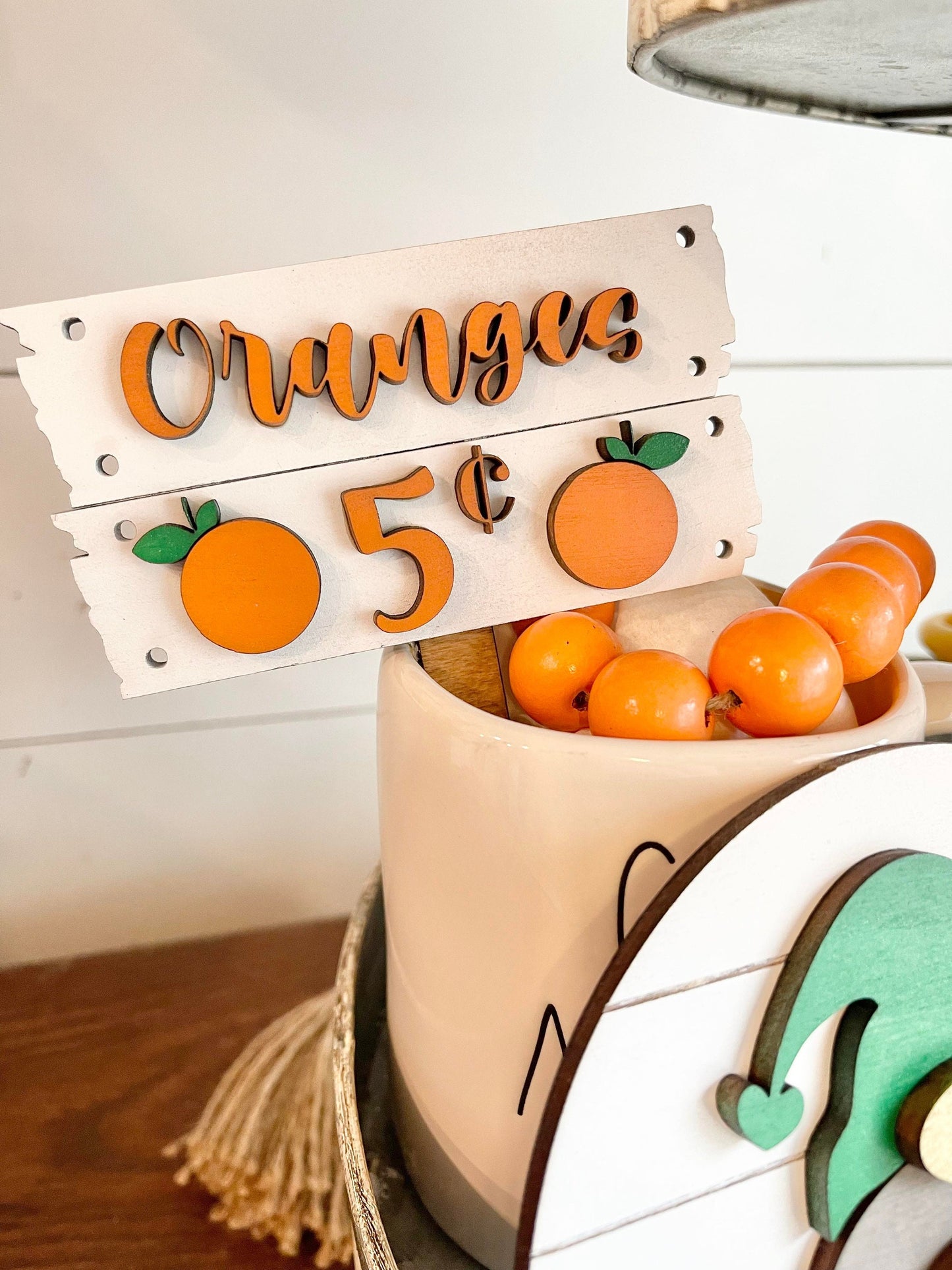 Orange Tiered Tray Signs - Orange Themed Tiered Tray - Squeeze the day signs - Florida Tiered Tray - Summer Tiered Tray