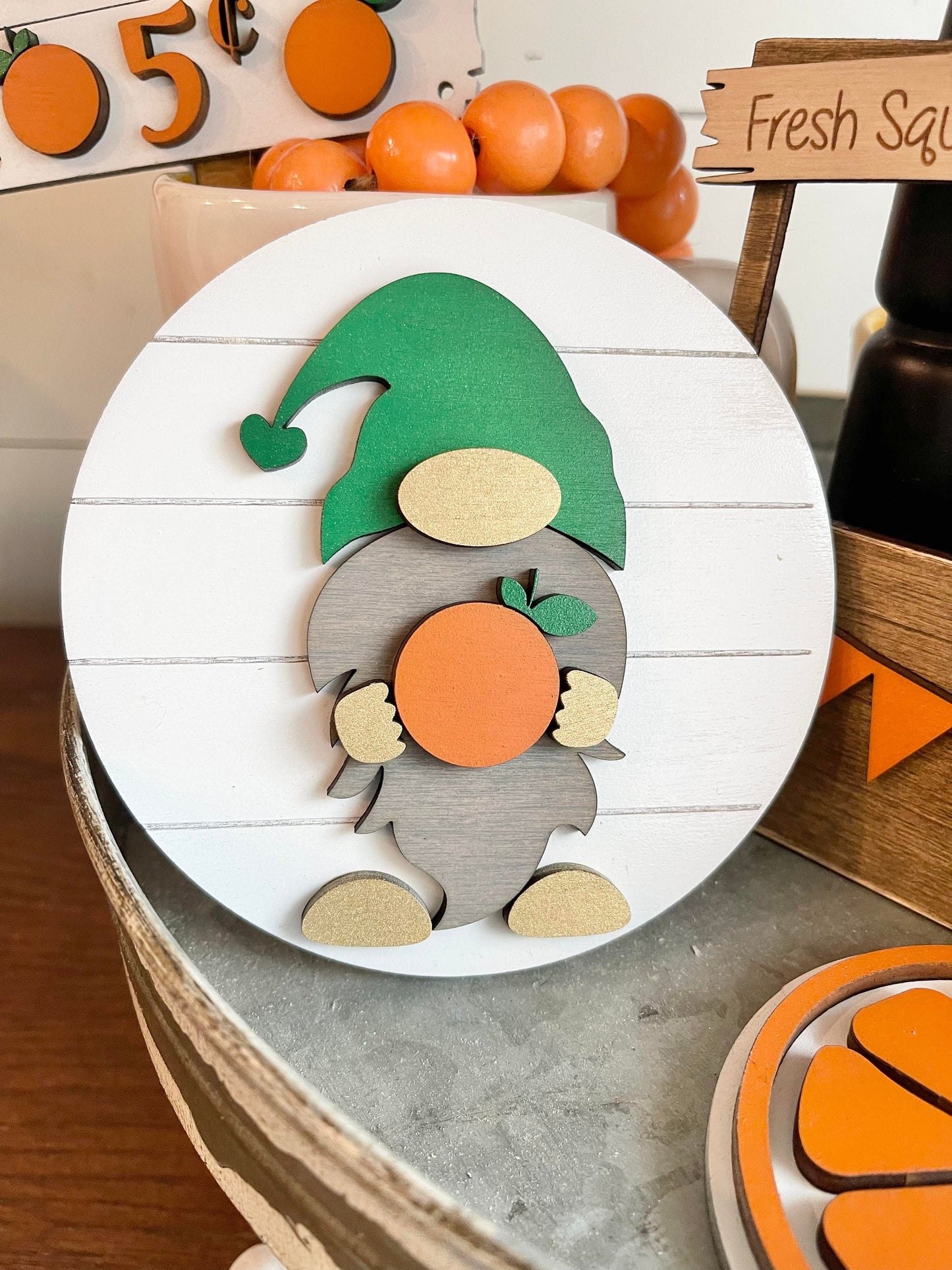 Orange Tiered Tray Signs - Orange Themed Tiered Tray - Squeeze the day signs - Florida Tiered Tray - Summer Tiered Tray
