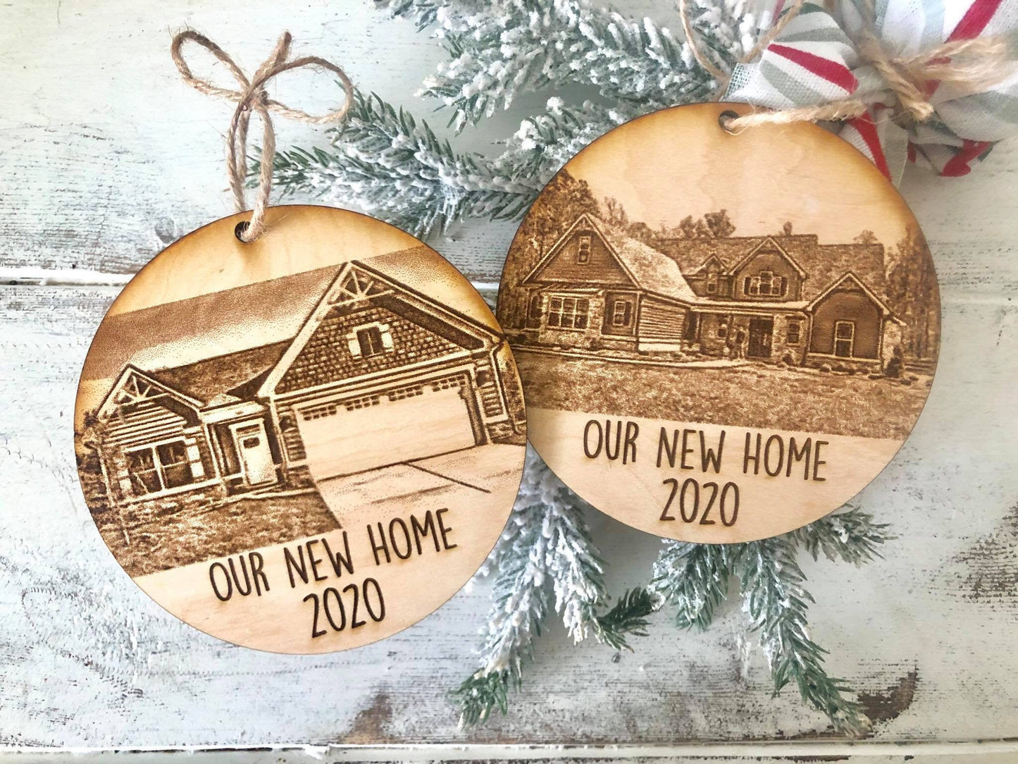 Our New Home - Engraved Photo Portrait of new home Christmas Ornament - Home Portrait Ornament - First Home Ornament - New Home Ornament