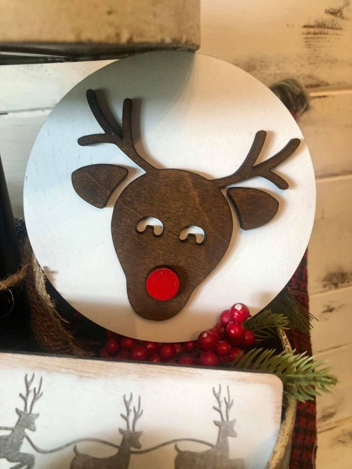 Classic Santa Tiered Tray Decor - Santa Tiered Tray - Letters to Santa - 3D  Tiered Tray Signs - Santa Stop Here - Wood Tiered Tray Signs