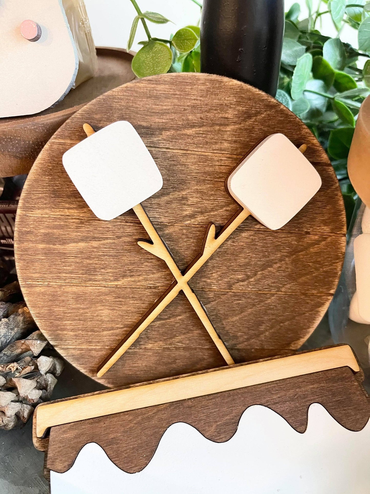 S'more Station Tiered Tray Set - S'more Love Decor - S'more Mini 3D Signs - S'more Tiered Tray Signs - Marshmallow Mug Sign - Campfire Decor