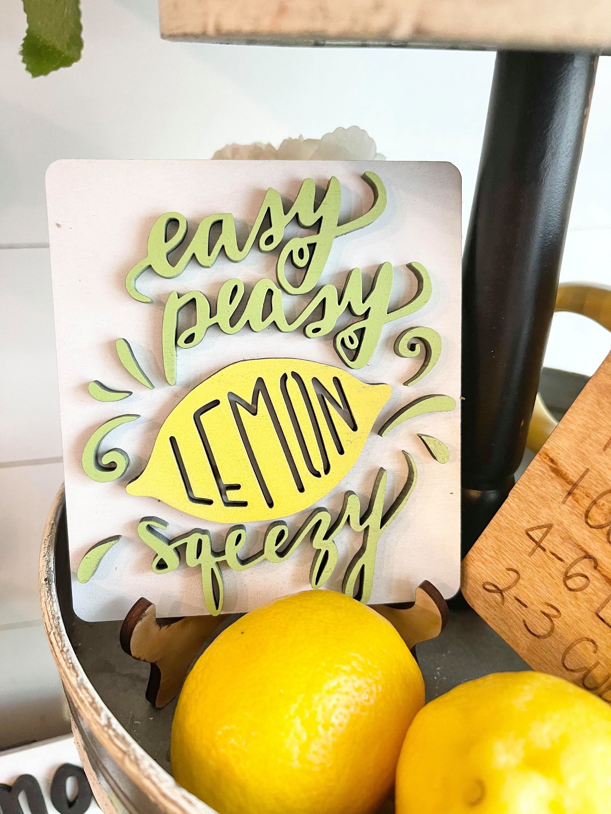 Lemon Tiered Tray Signs, Lemon Decor, Lemon 3D Mini Signs, Lemon Farm Decor - Lemon Quotes signs, Farmhouse Lemons, Tiered Tray Signs