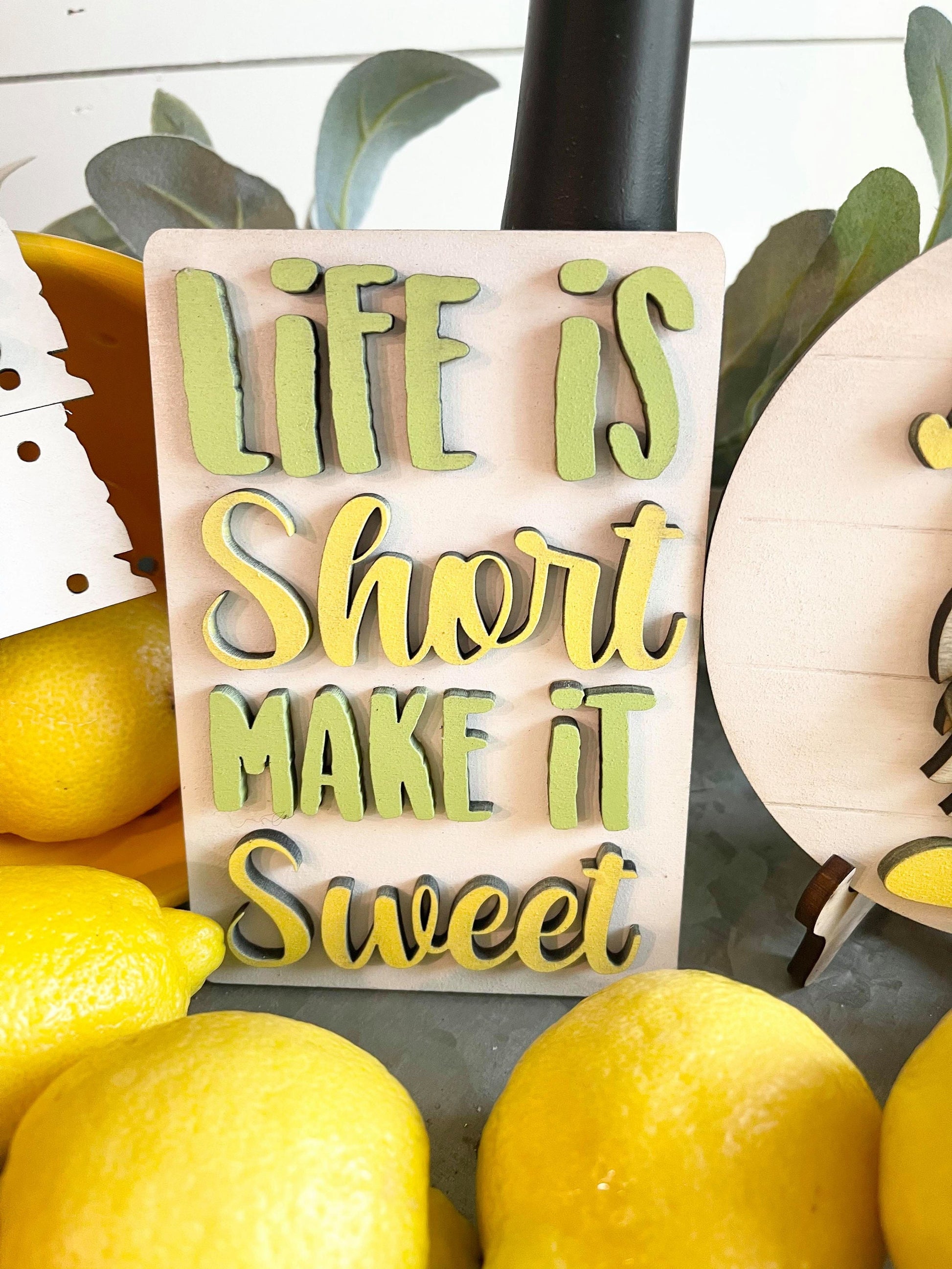 Lemon Tiered Tray Signs, Lemon Decor, Lemon 3D Mini Signs, Lemon Farm Decor - Lemon Quotes signs, Farmhouse Lemons, Tiered Tray Signs