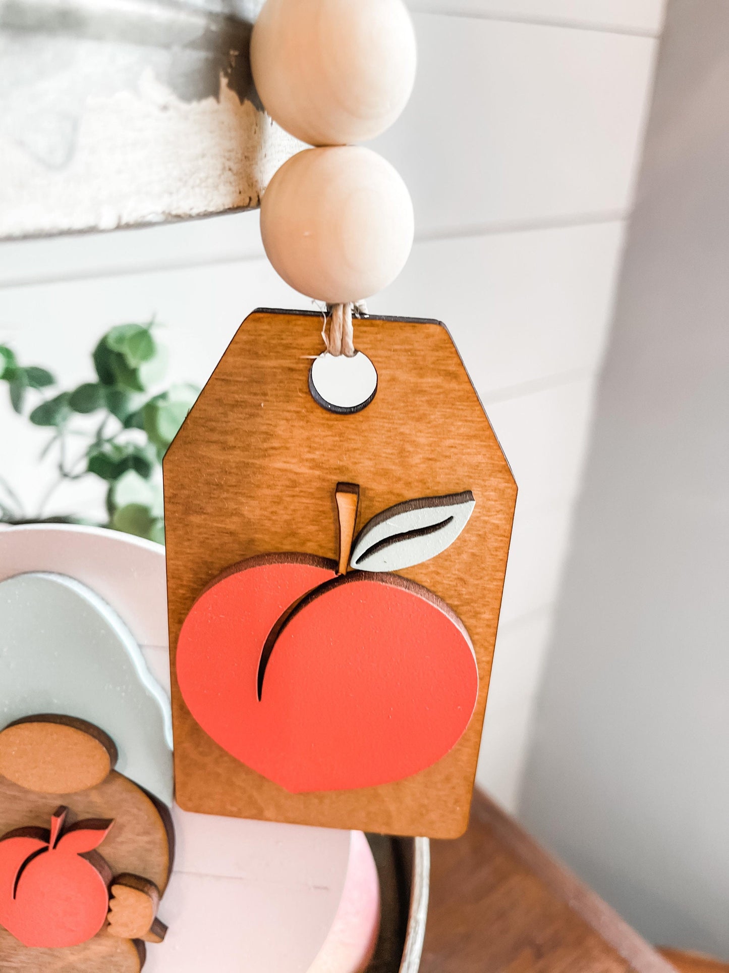 Farm Fresh Peaches - Peach Tiered Tray Decor - Life is Peachy Peach Tiered Tray Signs - 3D Peach Decor Signs - Peach Party Decorations