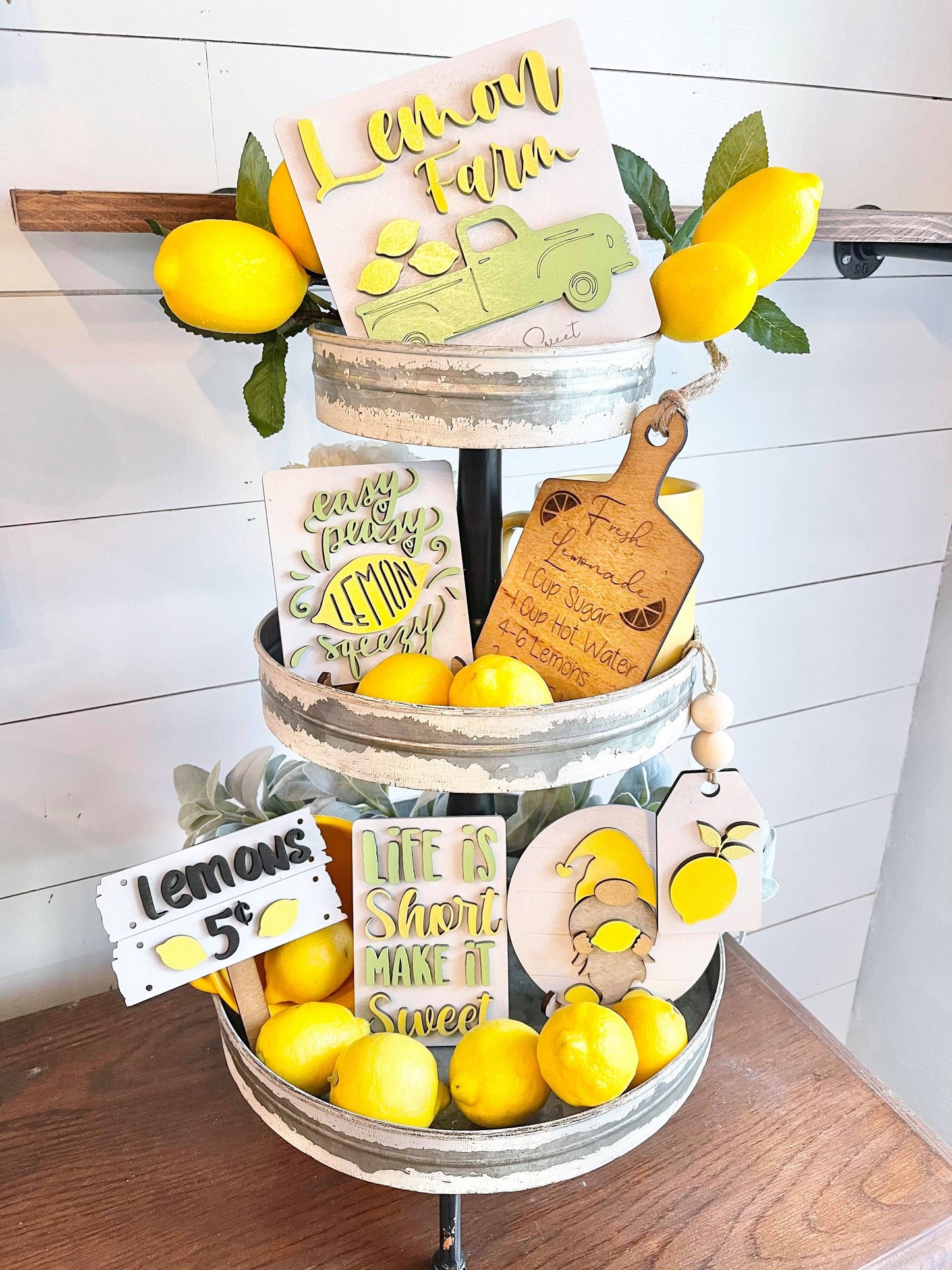 Lemon Tiered Tray Signs, Lemon Decor, Lemon 3D Mini Signs, Lemon Farm Decor - Lemon Quotes signs, Farmhouse Lemons, Tiered Tray Signs