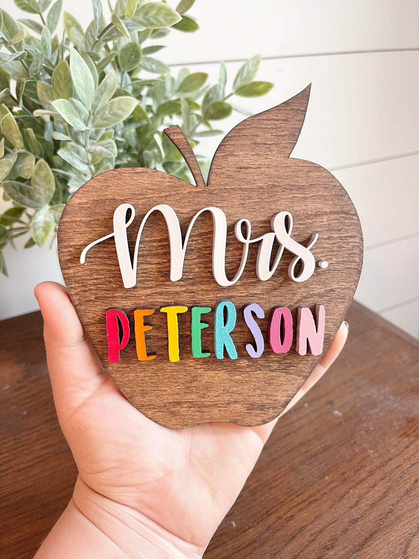 Teacher Gift Set - Personalized Desktop Teacher Apple Sign - Personalized Teacher Keychain - Gifts for Teachers Teacher Gift - Teacher Box