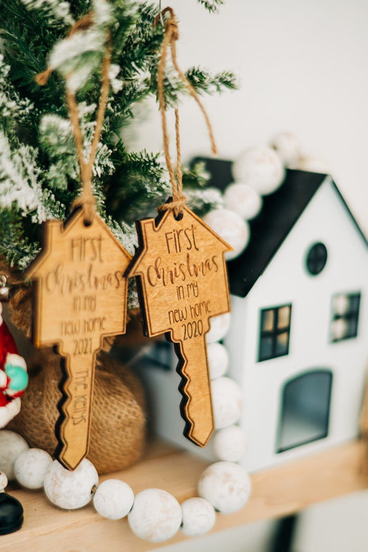 First Christmas in our new home personalized key shaped ornaments - New home ornaments - Just moved Christmas Ornaments 2020 Christmas