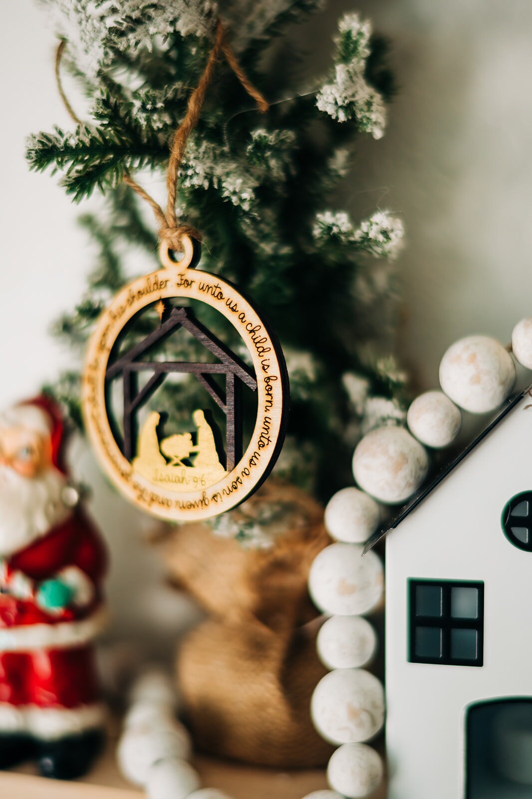 Nativity Ornaments - For unto us a child is born - Nativity Scene Ornament - Christmas Ornaments 2022 - Christ Christmas ornaments 2022
