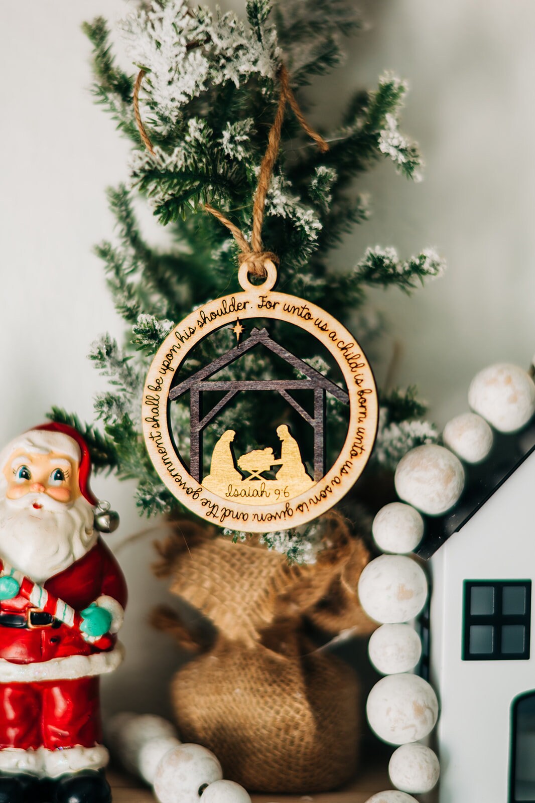 Nativity Ornaments - For unto us a child is born - Nativity Scene Ornament - Christmas Ornaments 2022 - Christ Christmas ornaments 2022