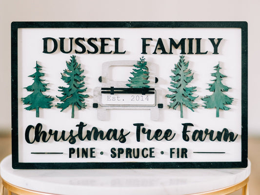 Personalized Christmas Tree Farm Sign - Farmhouse Christmas Tree Farm Sign - Custom Family Christmas Tree Farm - Christmas Tree Farm Decor