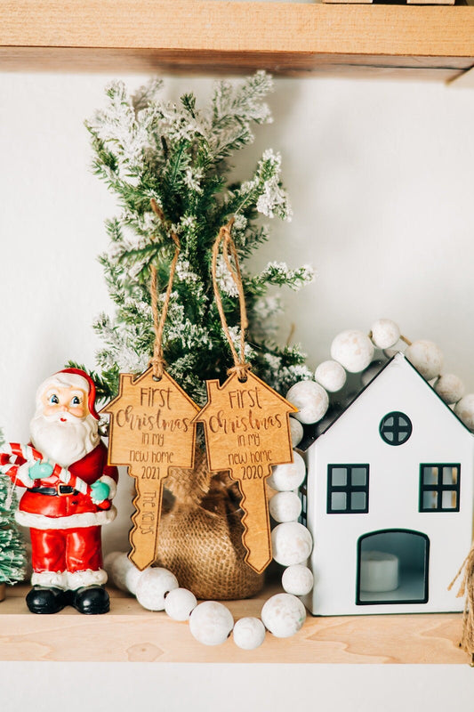 First Christmas in our new home personalized key shaped ornaments - New home ornaments - Just moved Christmas Ornaments 2020 Christmas