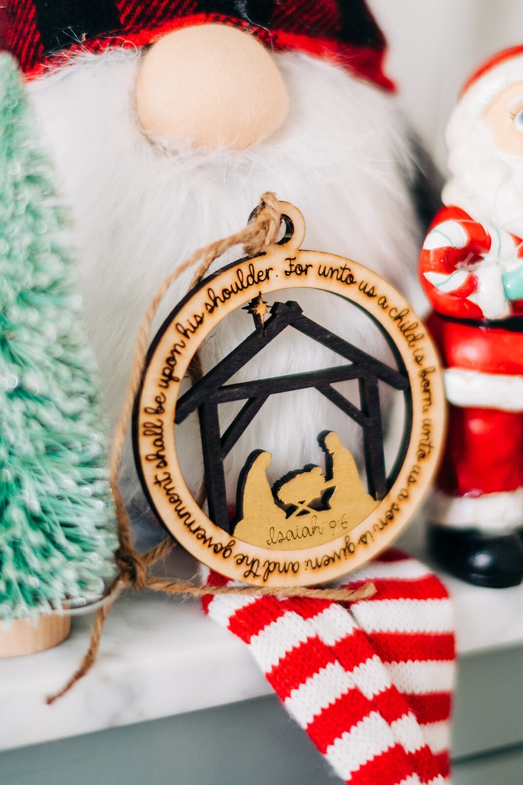 Nativity Ornaments - For unto us a child is born - Nativity Scene Ornament - Christmas Ornaments 2022 - Christ Christmas ornaments 2022